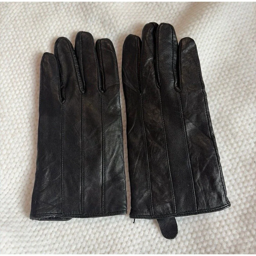 Women’s Genuine Leather Insulated Gloves Black Medium Winter Cold Weather